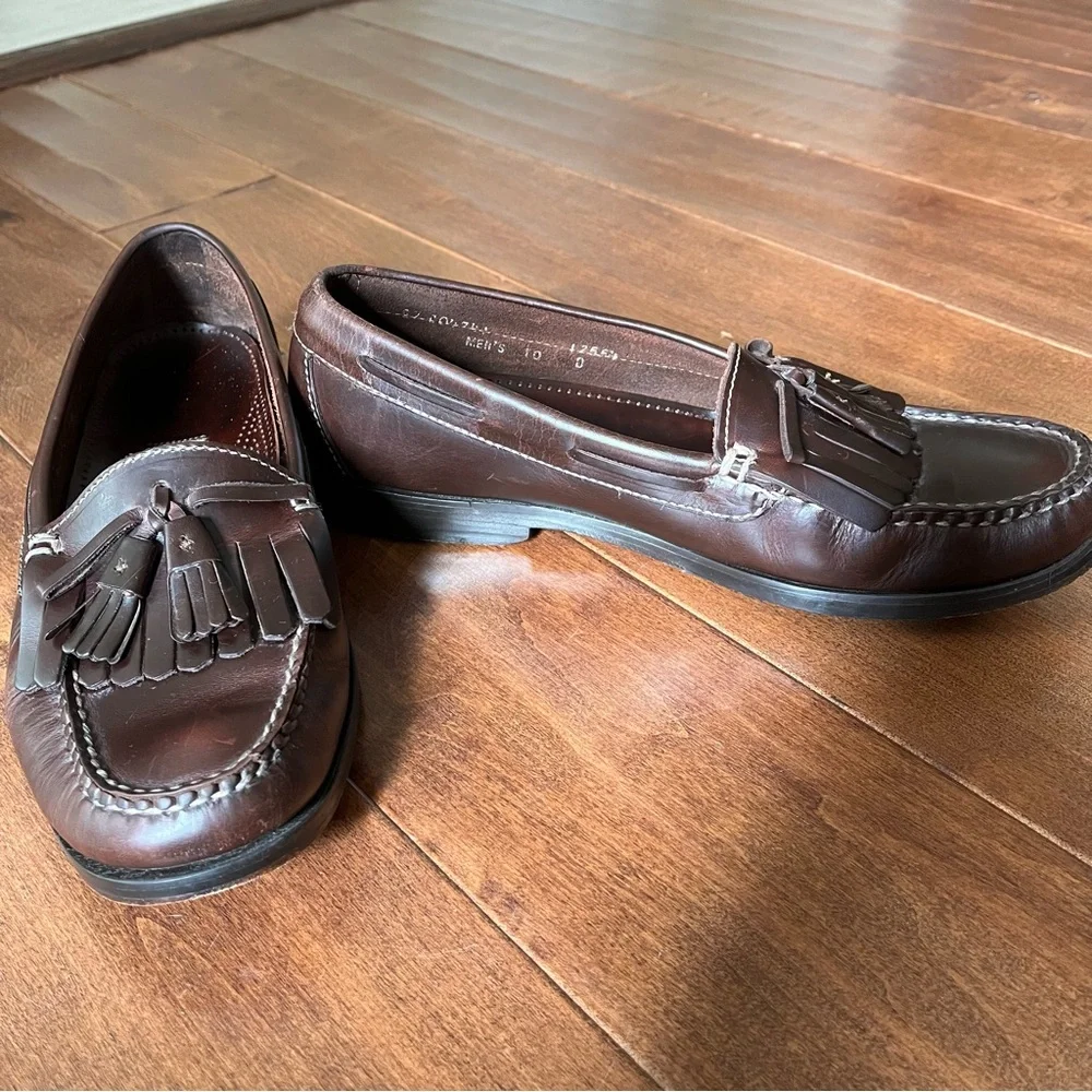 Cole Haan Classic Brown Leather Men’s Tassel Loafers Size 10